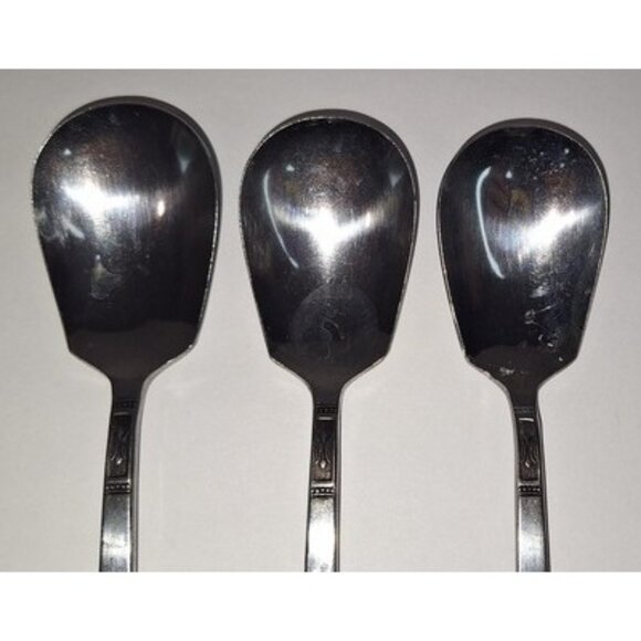 OXH60 Oxford Hall 3 Sugar Spoons Flatware Fleur De Lis Japan - Picture 4 of 9